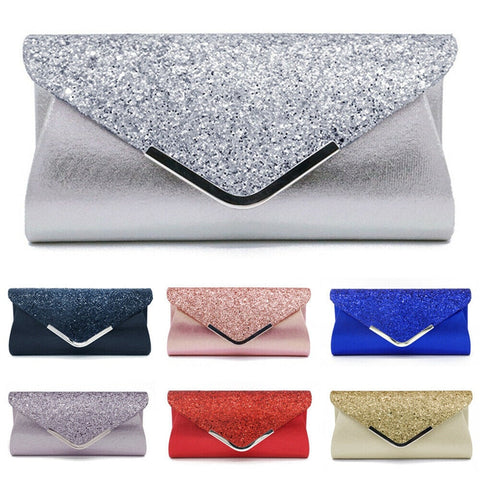 2025 Women's Glitter Shimmer Envelope Ladies Sequins Evening Party Prom Smart Jane Clutch Bag  Handbag