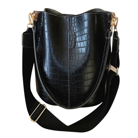 Vintage Casual Bucket Bags for Women Shoulder Bag Alligator pattern Quality Pu Leather Messenger Bag Big Tote Popular Style 2025