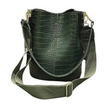 Vintage Casual Bucket Bags for Women Shoulder Bag Alligator pattern Quality Pu Leather Messenger Bag Big Tote Popular Style 2025