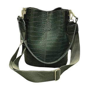 Vintage Casual Bucket Bags for Women Shoulder Bag Alligator pattern Quality Pu Leather Messenger Bag Big Tote Popular Style 2025