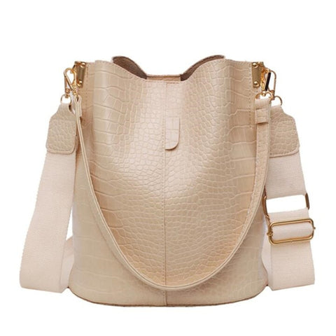 Vintage Casual Bucket Bags for Women Shoulder Bag Alligator pattern Quality Pu Leather Messenger Bag Big Tote Popular Style 2025