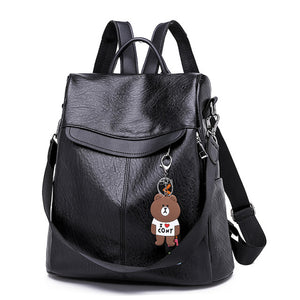 Vadim Anti Theft Backpack Women Bags Multifunction Female Backpack Girls Schoolbag 2025 Travel Backpack Leather Women Sac A Dos