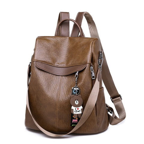 Vadim Anti Theft Backpack Women Bags Multifunction Female Backpack Girls Schoolbag 2025 Travel Backpack Leather Women Sac A Dos