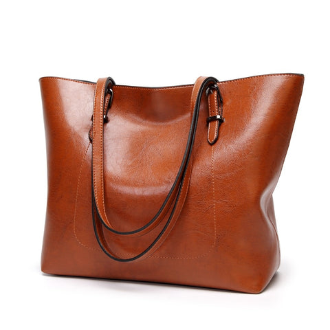 Women Shoulder Bag Fashion Women Handbags Oil Wax Leather Large Capacity Tote Bag Casual Leather women Messenger bag 2025