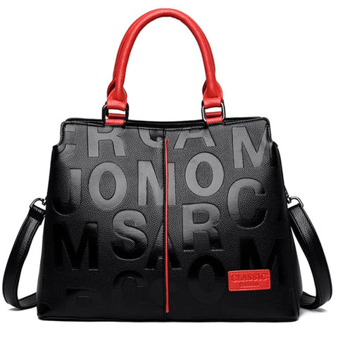 Ladies Quality Leather Letter Shoulder Bags for Women 2025 Luxury Handbags Women Bags Designer Fashion Large Capacity Tote Bag