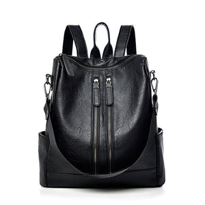 Saiten 2025 New PU Leather Women Backpack Casual School Backpack For Teenager Girl Large Capacity Multifunction Backpack Mochil