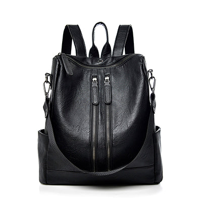 Saiten 2025 New PU Leather Women Backpack Casual School Backpack For Teenager Girl Large Capacity Multifunction Backpack Mochil