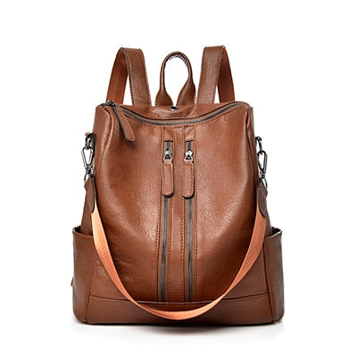 Saiten 2025 New PU Leather Women Backpack Casual School Backpack For Teenager Girl Large Capacity Multifunction Backpack Mochil