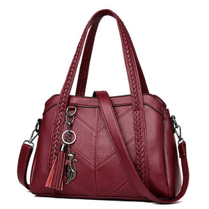 Women Handbag Genuine Leather Tote Bags Tassel Luxury Women Shoulder Bags Ladies Leather Handbags Women Fashion Bags 2025