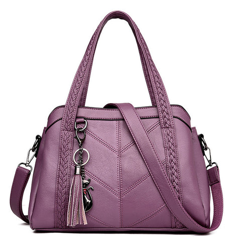 Women Handbag Genuine Leather Tote Bags Tassel Luxury Women Shoulder Bags Ladies Leather Handbags Women Fashion Bags 2025