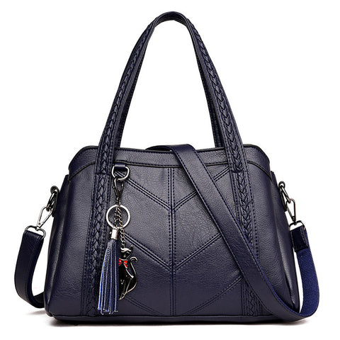 Women Handbag Genuine Leather Tote Bags Tassel Luxury Women Shoulder Bags Ladies Leather Handbags Women Fashion Bags 2025