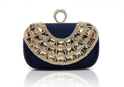 Blue Totes Party Evening Bag Women's Wallet Style Chain Handbag Clutch Banquet Mini Bag