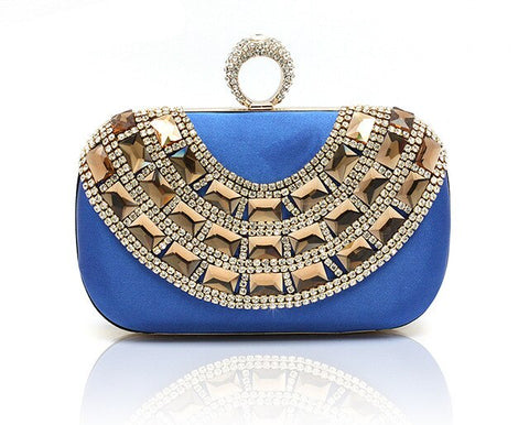 Blue Totes Party Evening Bag Women's Wallet Style Chain Handbag Clutch Banquet Mini Bag