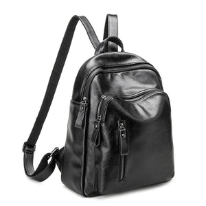 2025 New Vintage Leather Backpack Female Shoulder Bag