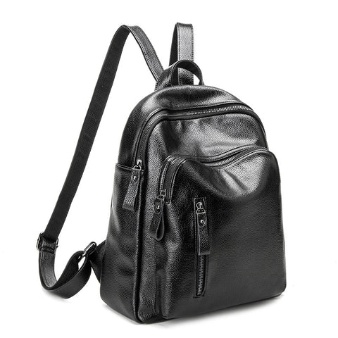 2025 New Vintage Leather Backpack Female Shoulder Bag